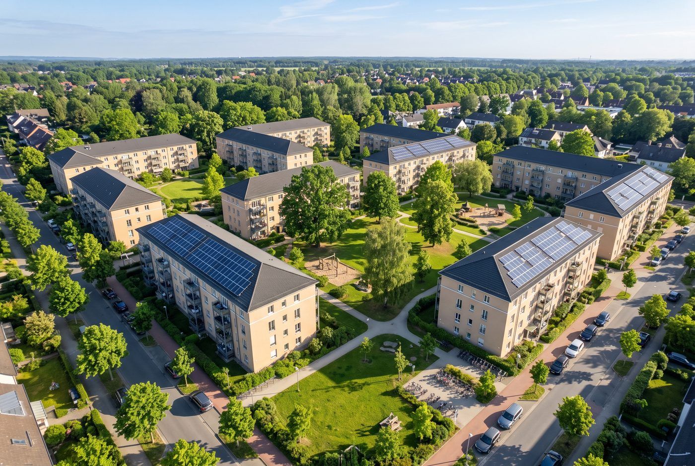 Wohnquartier aus der Luft